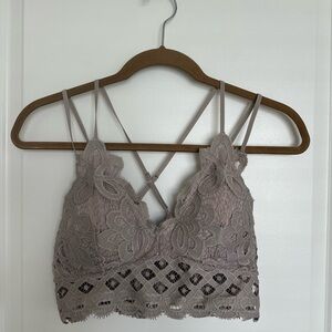 Lace Bralette with Floral Design